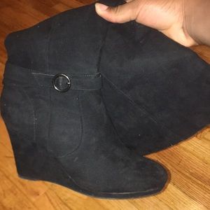 Black knee high boots